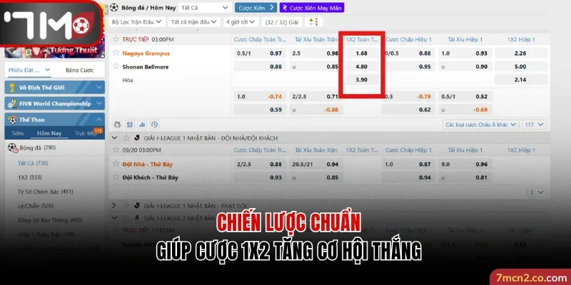 Chiến lược chuẩn giúp cược 1x2 tăng cơ hội thắng