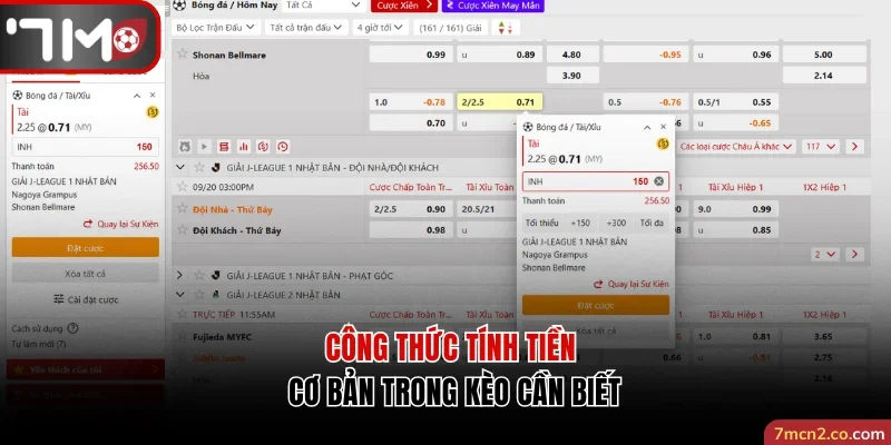 Công thức tính tiền cơ bản trong kèo mà người chơi cần biết