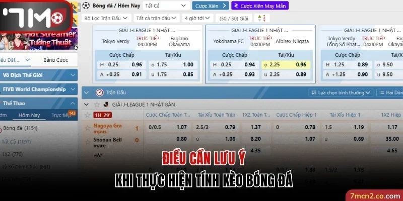 Điều cần lưu ý khi tính kèo bóng đá