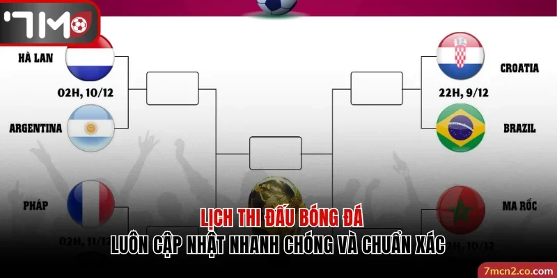 Lịch thi đấu bóng đá luôn cập nhật nhanh chóng và chuẩn xác